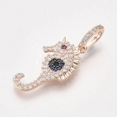 Brass Micro Pave Cubic Zirconia Pendants