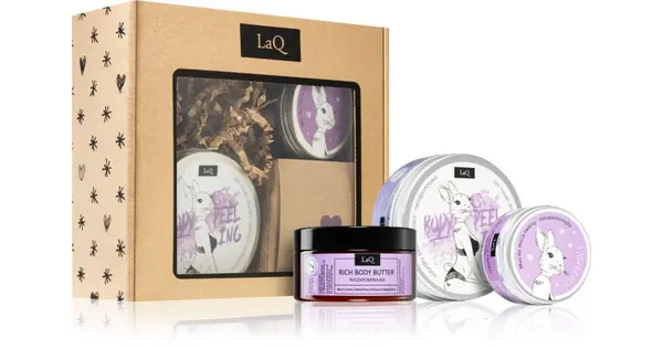 LaQ Bunny Forget-Me-Not Body & Face Gift Set Sugar Body Scrub 200ml + Gentle Cleansing Mousse 100ml + Nourishing Body Cream 2...