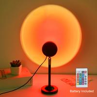 Fall Sunset Lamp Projector Light 180° Adjustable Sunset Mood Lamp, 4 Modes, Remote Control RGB Ambient Night Light for Bedro...