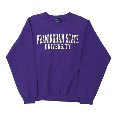 Framingham State University Mv Sport College Sweatshirt - Large Purple Cotton Blend