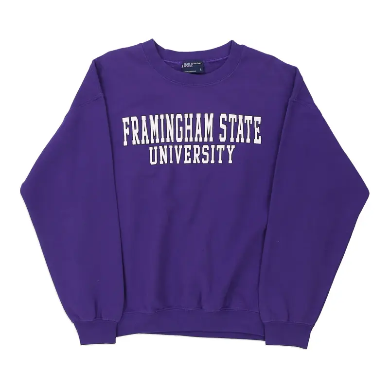 Framingham State University Mv Sport College Sweatshirt - Large Purple Cotton Blend