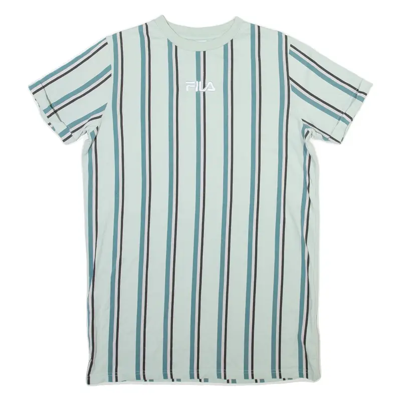 FILA Striped Mens T-Shirt Blue Crew Neck XS