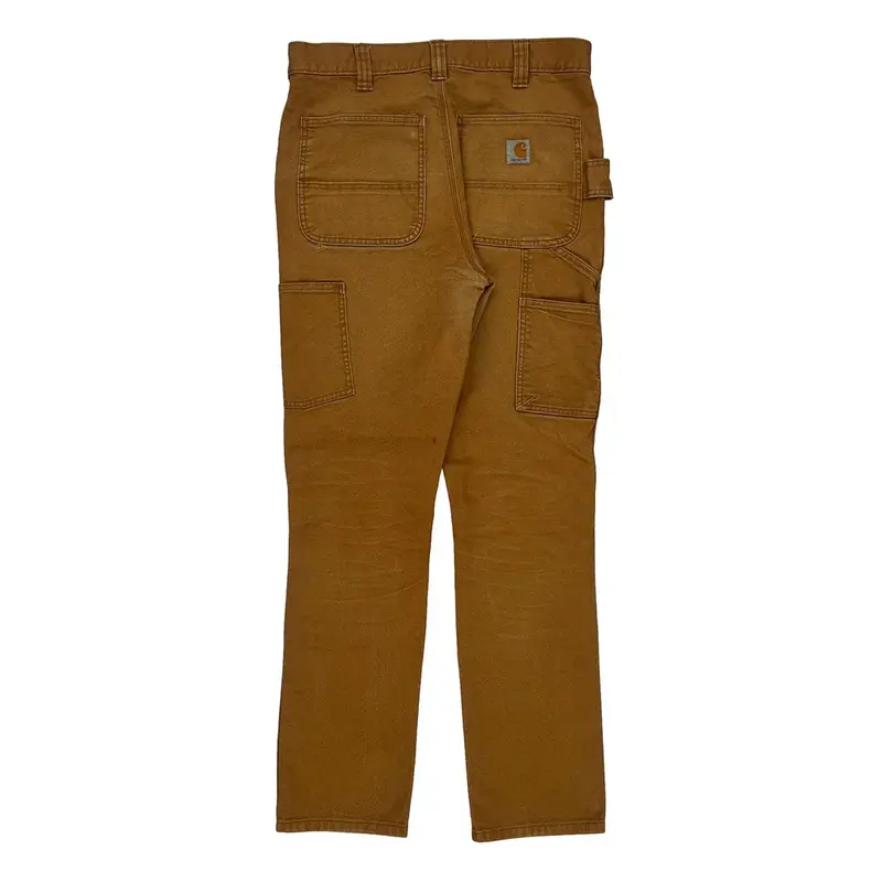 Workwear Carhartt Double Knee Carpenter Trousers - 32W 31L Brown Cotton Blend | Size: 32″ waist