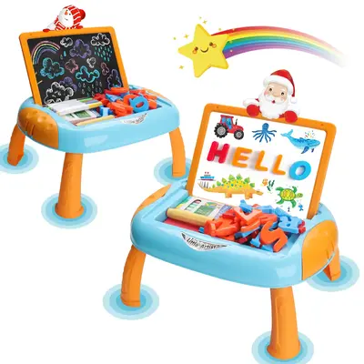 Small Erasable Drawing Board Easel with Letters and Numbers Kid's Drawing Table Creative Gift Toys Children's Art Set Toys Mu...