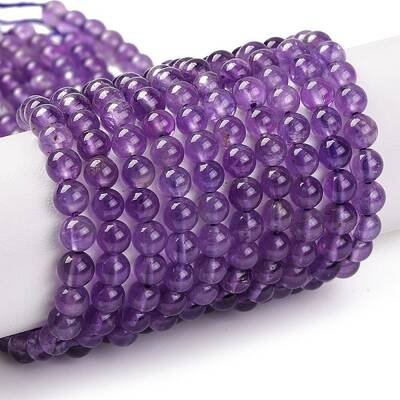 Natural Amethyst Round Bead Strands