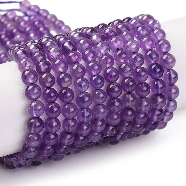 Natural Amethyst Round Bead Strands