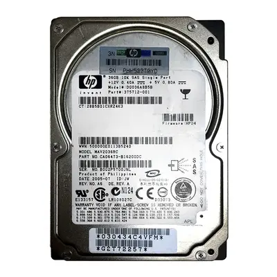375712-001 HP 36GB 3Gb/s SAS 10000 2.5-Inch Hard Drive