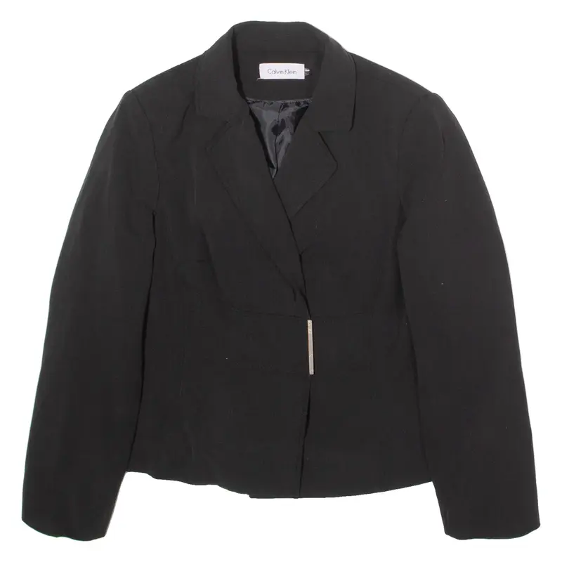 CALVIN KLEIN Womens Blazer Jacket Black UK 16