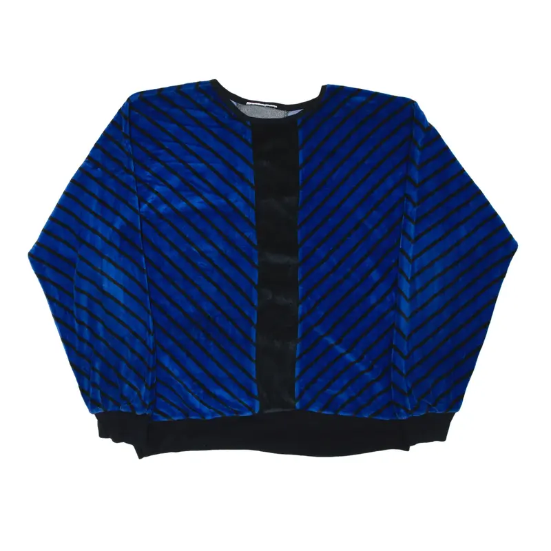 Striped Sweatshirt Blue 90s Mens XL
