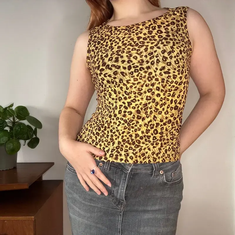 Unbranded Animal print Top - Small Yellow Viscose