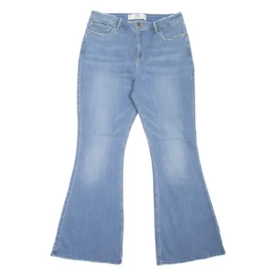 HOLLISTER Curvy High Rise Womens Jeans Blue Regular Flared Stone Wash W32 L31