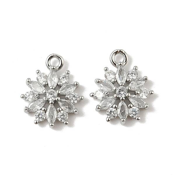 Brass Micro Pave Cubic Zirconia Pendants