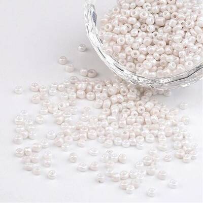 DIY Craft Beads 8/0 Opaque Colors Lustered Round Glass Seed Beads