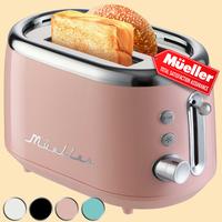 Mueller Retro Toaster 2-Slice with 7 Browning Shade Levels or Electric 4 Slice Toaster 6 Levels, Reheat, Bread Bagel Function...