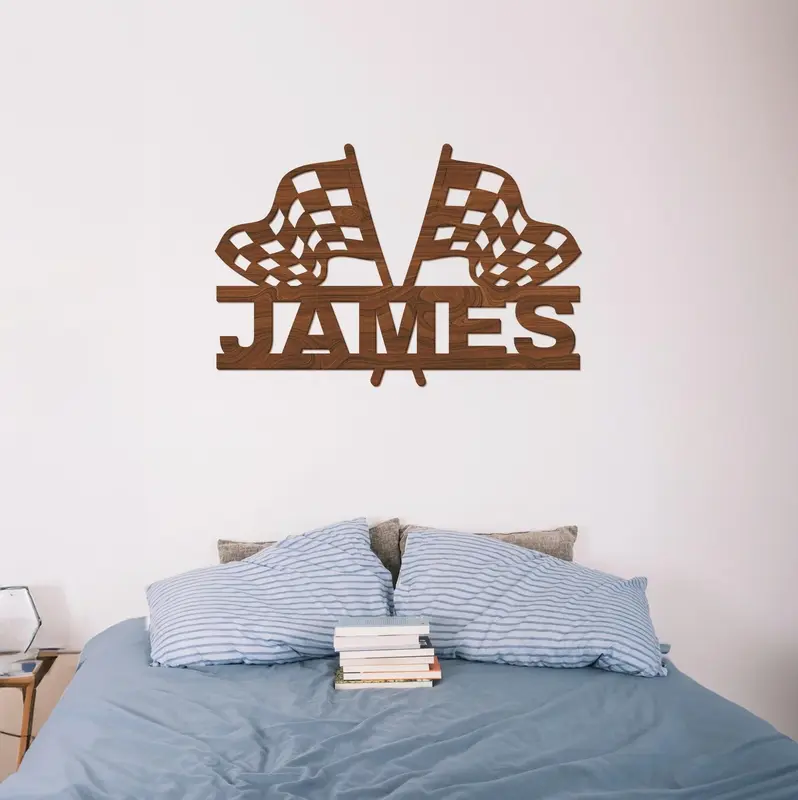 Racing Wood Name Sign