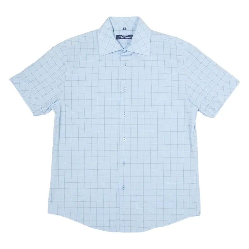 BEN SHERMAN Mens Shirt Blue Gingham M
