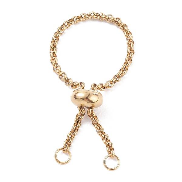 304 Stainless Steel Rolo Chains Slider Ring Findings