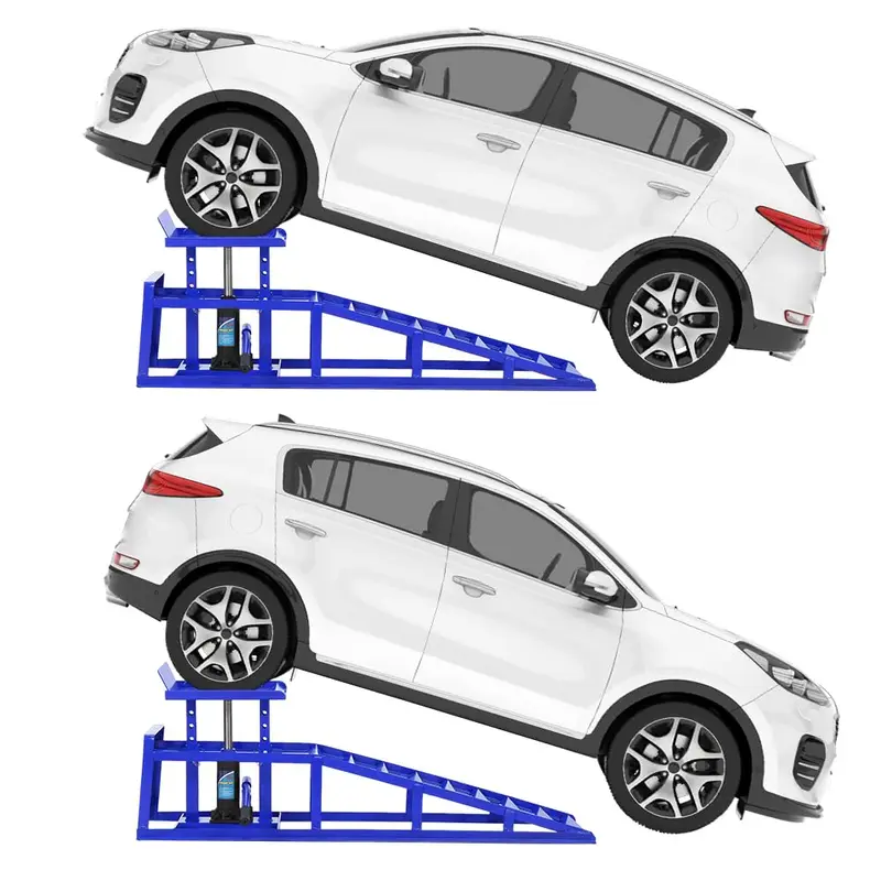 Garvee 2Pcs 5 Ton Hydraulic Car and Truck Service Ramps - 11023 lbs Capacity, Portable Lifts for Oil Changes with Adjustable ...