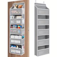 Door Mounted Storage Rack With 2 Widened Metal Hooks, Organizer Box, Wardrobe Storage Rack, 5-layer Door Mounted Storage Rack...