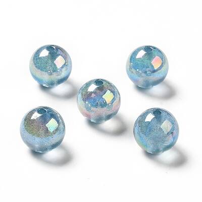 UV Plating Transparent Rainbow Iridescent Acrylic Beads