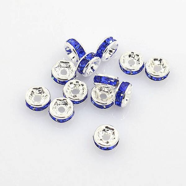 Brass Grade A Rhinestone Spacer Beads