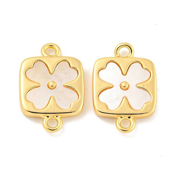 Natural Shell Flower Connector Charms