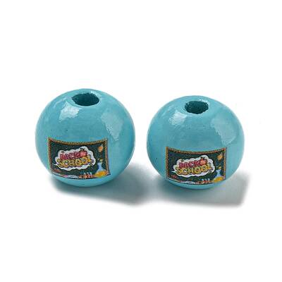Printed Wood European Beads