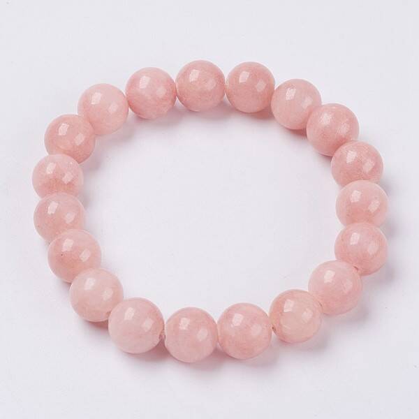 Natural Yellow Jade Beaded Stretch Bracelet