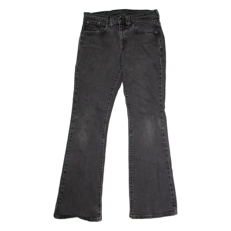LEVI'S Womens Jeans Black Regular Flared Charcoal Wash W28 L30