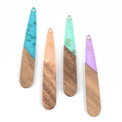 Transparent Resin & Walnut Wood Pendants