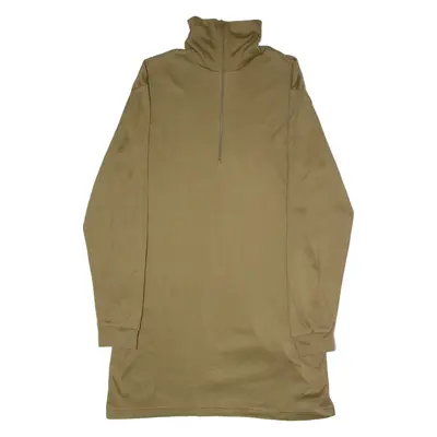 TEXTILES VERTRAUEN Swiss Military Mens T-Shirt Green Long Sleeve 1/4 Zip S