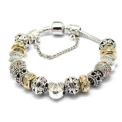 Alloy Rhinestone Bead European Bracelets