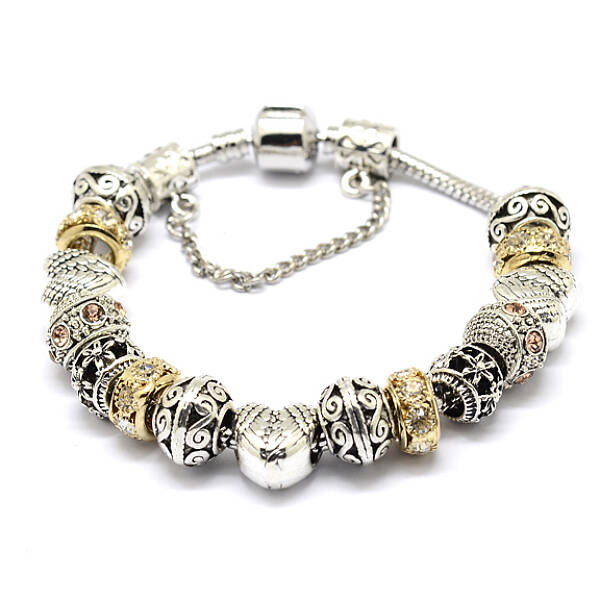 Alloy Rhinestone Bead European Bracelets