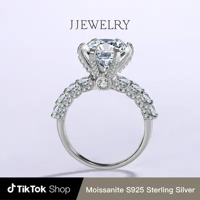 【RC159】Synthetic Moissanite Ring D Color VVS1 S925 Sterling Silver For Women Birthday Gift Engagement Wedding Anniversary...