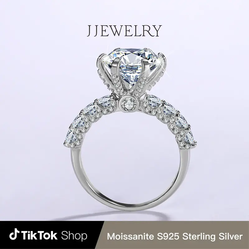 【RC159】Synthetic Moissanite Ring D Color VVS1 S925 Sterling Silver For Women Birthday Gift Engagement Wedding Anniversary...