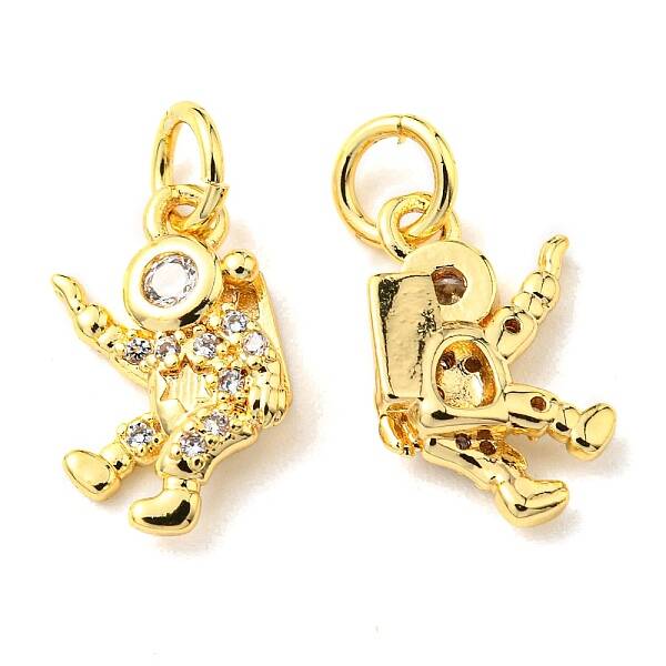 Rack Plating Brass Micro Pave Cubic Zirconia Charms