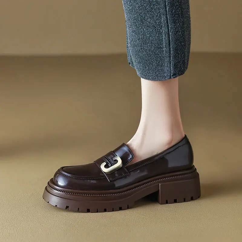 CHIKO Shakima Round Toe Block Heels Loafers Shoes