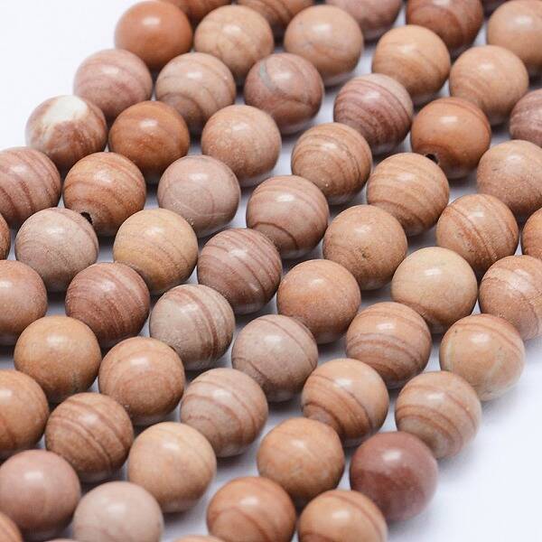 Natural Red Line Jasper Beads Strands