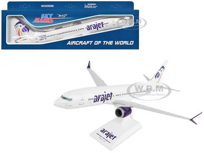 Boeing 737 MAX 8 Commercial Aircraft Arajet (HI1026) White with Tail Graphics (Snap-Fit) 1/130 Plastic Model by Skymarks