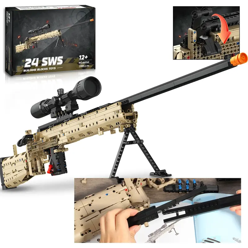 TOKMOC Rubber Band 42in Large Classic Structure Model Toy Building Block Set with Mount,STEM Playability DIY Rubber Band Asse...