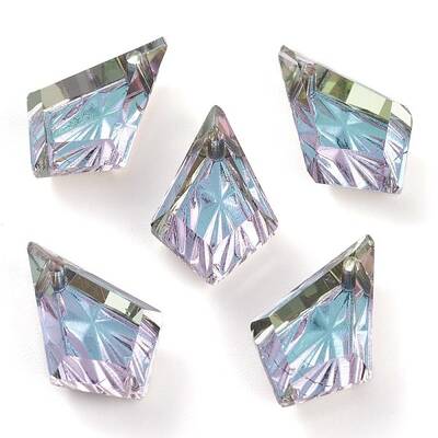 Embossed Glass Rhinestone Pendants