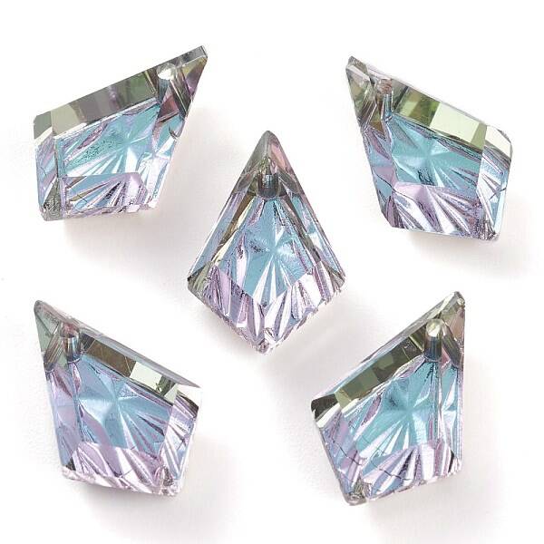 Embossed Glass Rhinestone Pendants