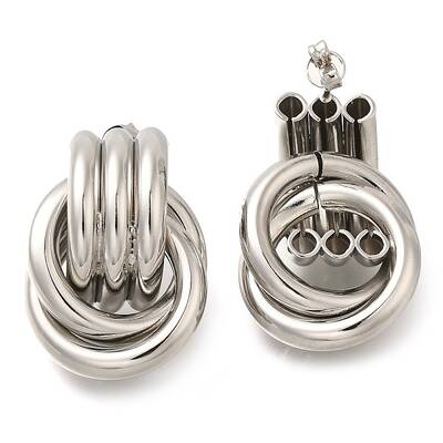 Rack Plating Hollow Wrap Twist Brass Stud Earrings