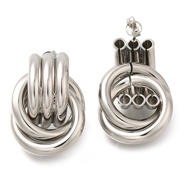 Rack Plating Hollow Wrap Twist Brass Stud Earrings