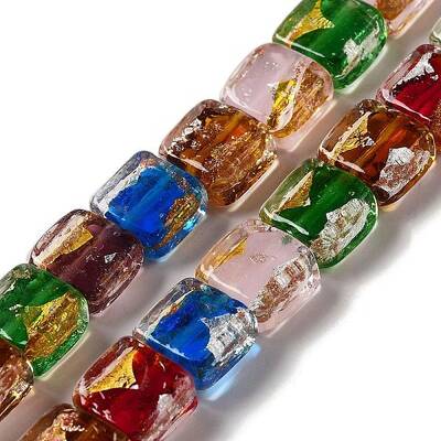 Handmade Gold Foil and Silver Foil Lampwork Beads