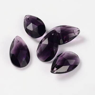 Faceted Teardrop Glass Pendants