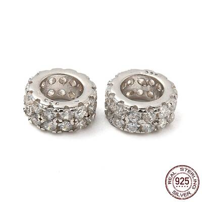 Rhodium Plated 925 Sterling Silver Spacer Beads