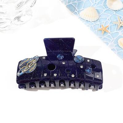 Planet Pattern Acrylic Claw Hair Clips