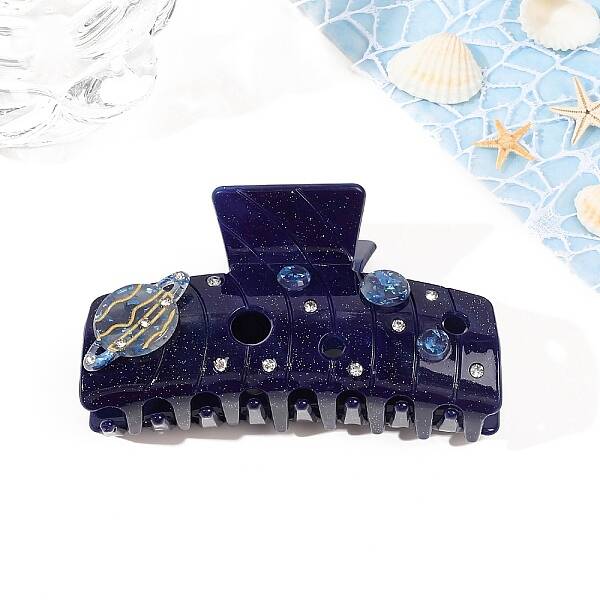 Planet Pattern Acrylic Claw Hair Clips