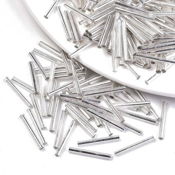 Electroplate Glass Bugle Beads